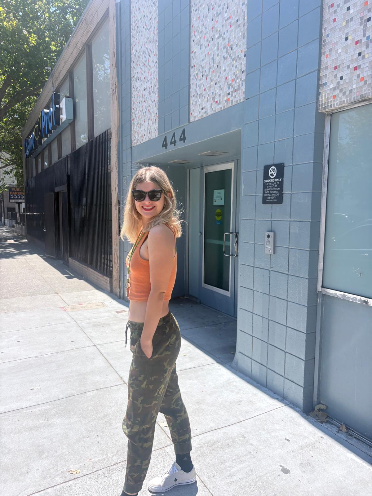 Isabella Tochterman outside a building